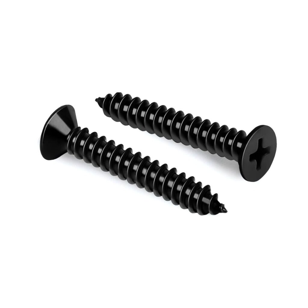 black wooden screws